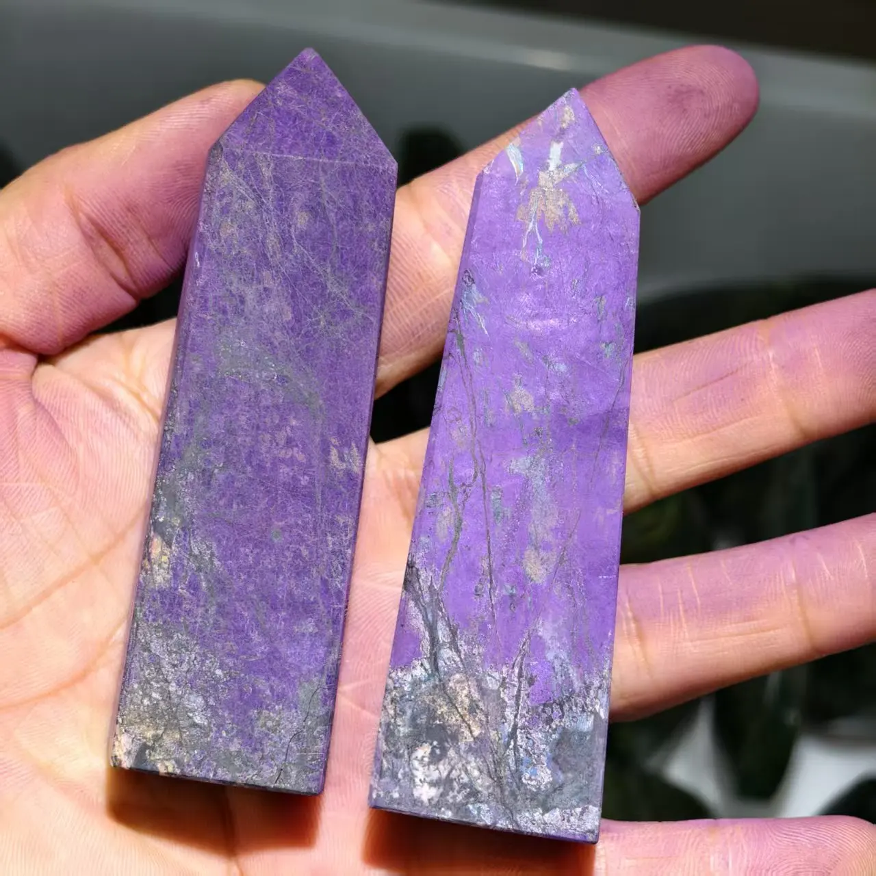 Natural Purple Manganese Phosphorus Iron Ore Column, Crystal Quartz Ore Tower, Mineral Healing
