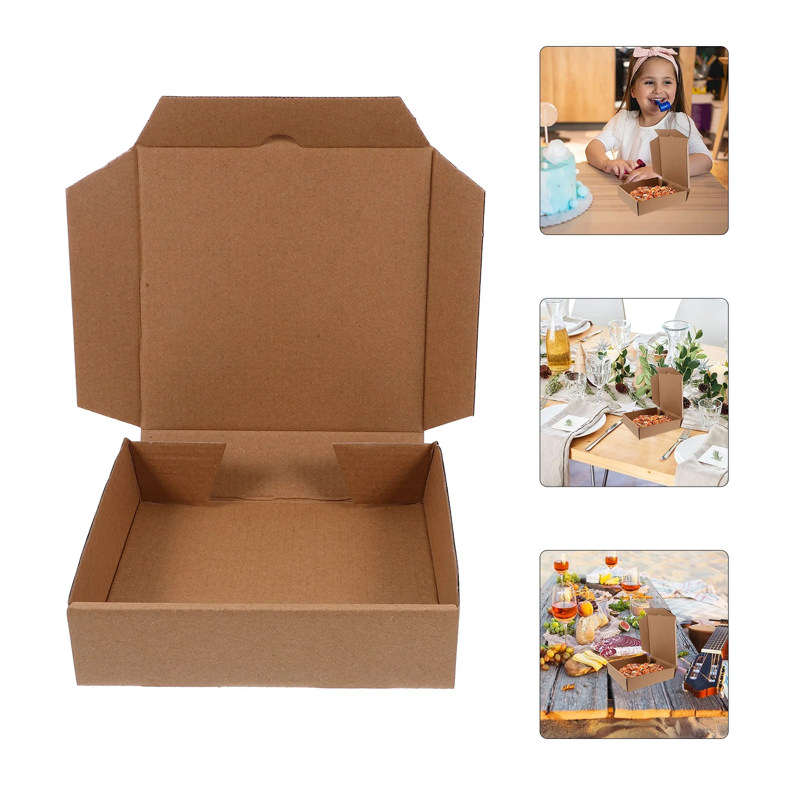 Pizza Container for Takeout Box Takeaway Boxes Biscuit Wrapping Brown Paper Bulk