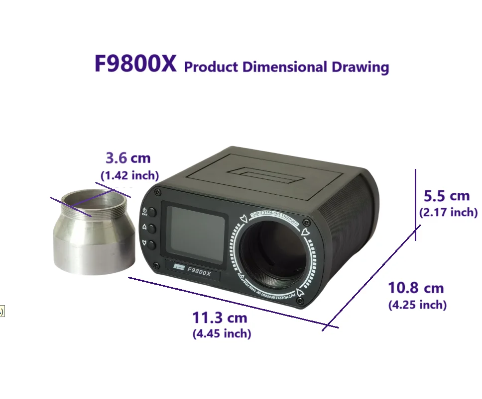 Bullet Firing Speed Shooting Chronograph with color TFT LCD for Muzzle Velocity & Kinetic Energy Testing F9800X Chronoscope