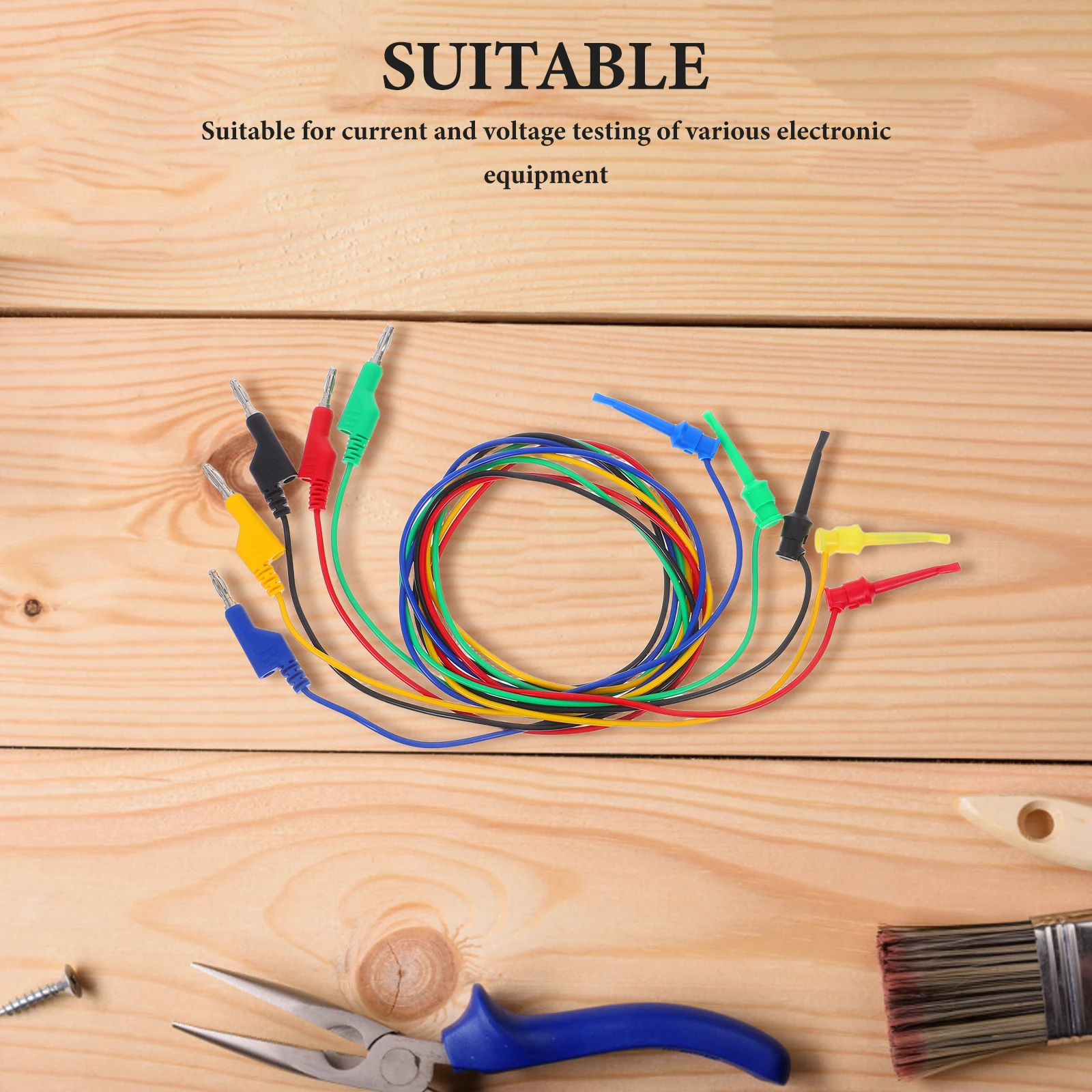

5Pcs Durable Copper Banana Plug Test Leads High Conductivity Flexible Wires Electrical Testing Laboratory Experiments