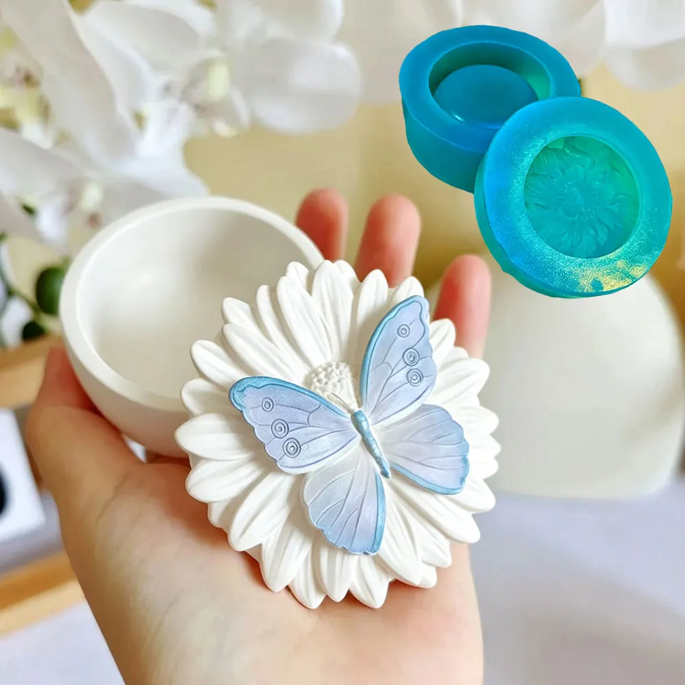 

Набор силиконовых форм для хранения в форме бабочки и подсолнуха: для полимерной глины, эпоксидной смолы, гипса, DIY-органайзеров для украшений, домашнего декора