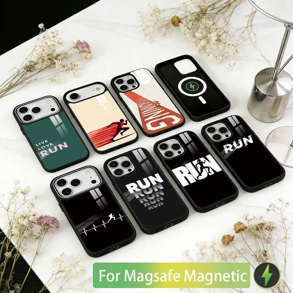 

I Love Running Phone Case For iPhone17,16,15,14,13,12,11 Plus,Pro Magnetic For Magsafe Wireless Charging