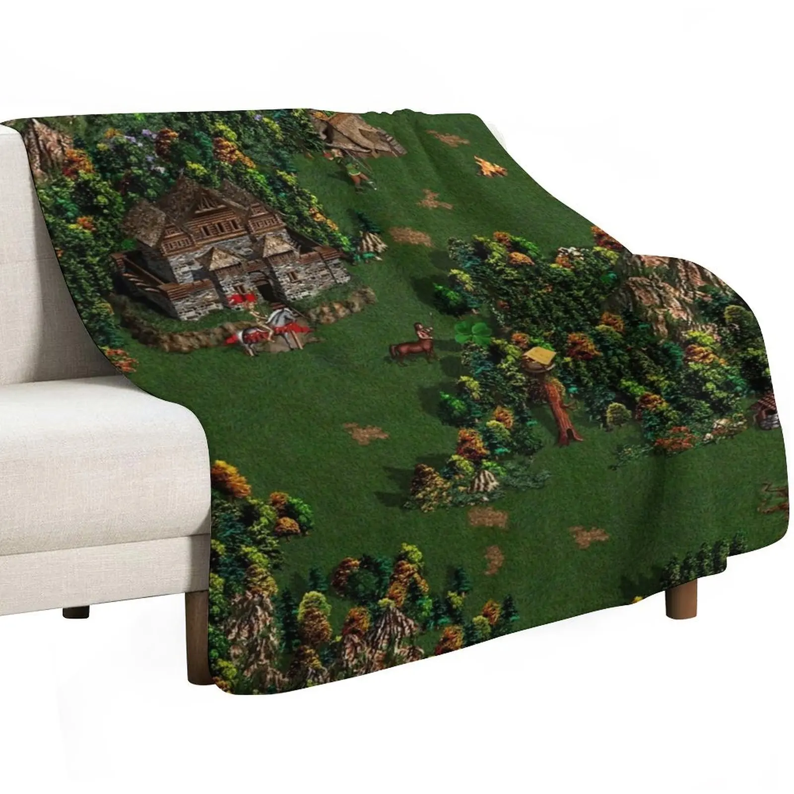 Heroes of Might and Magic III Upscaled screenshot Throw Blanket Warm Cozy Throw Blanket for Living Room Couch