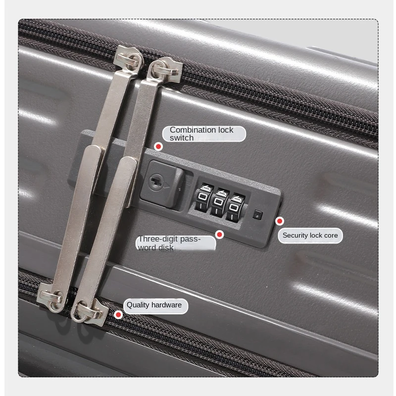 2024 New Suitcase Multifunction Front Opening Luggage with USB Cup Holder Trolley Men Women Suitcases on Wheels Travel Bags