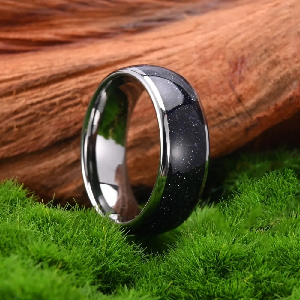 Somen 8mm Tungsten Carbide Ring For Nebula Star Sparkle Galaxy Inlay Wedding Bands Engagement Anniversary Party Jewelry Bague