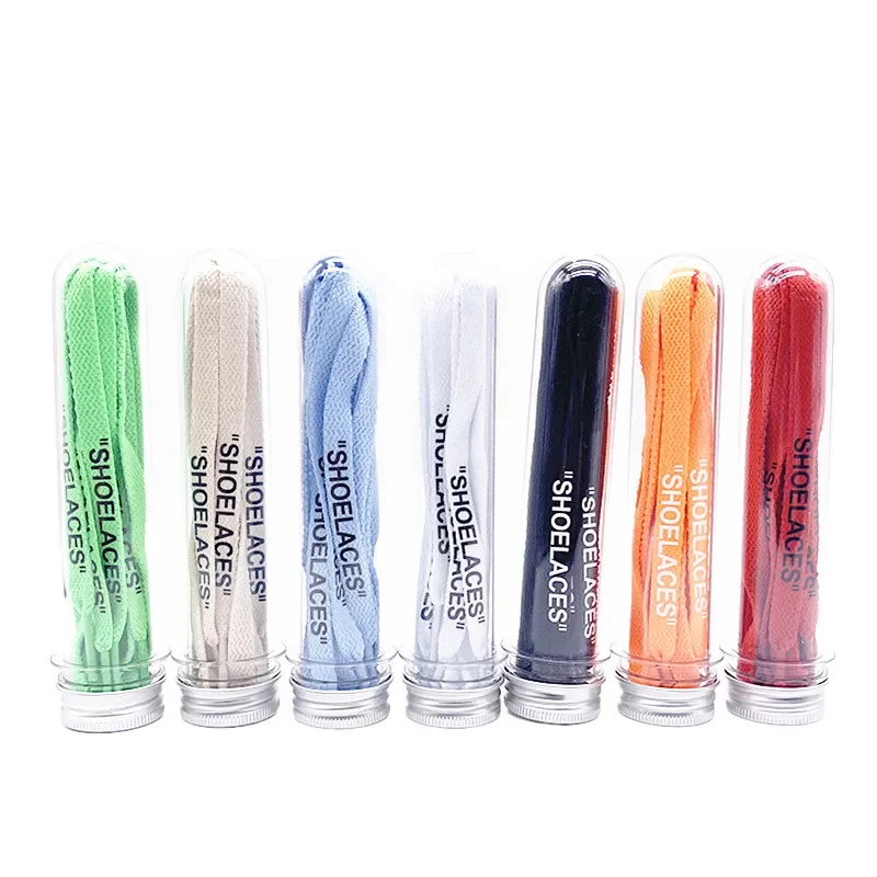 Nouveaux lacets de chaussures plates «chaussures» blancs avec Tube, les dix lacets imprimés faits à la main pour baskets, lacets de bottes, 11 couleurs