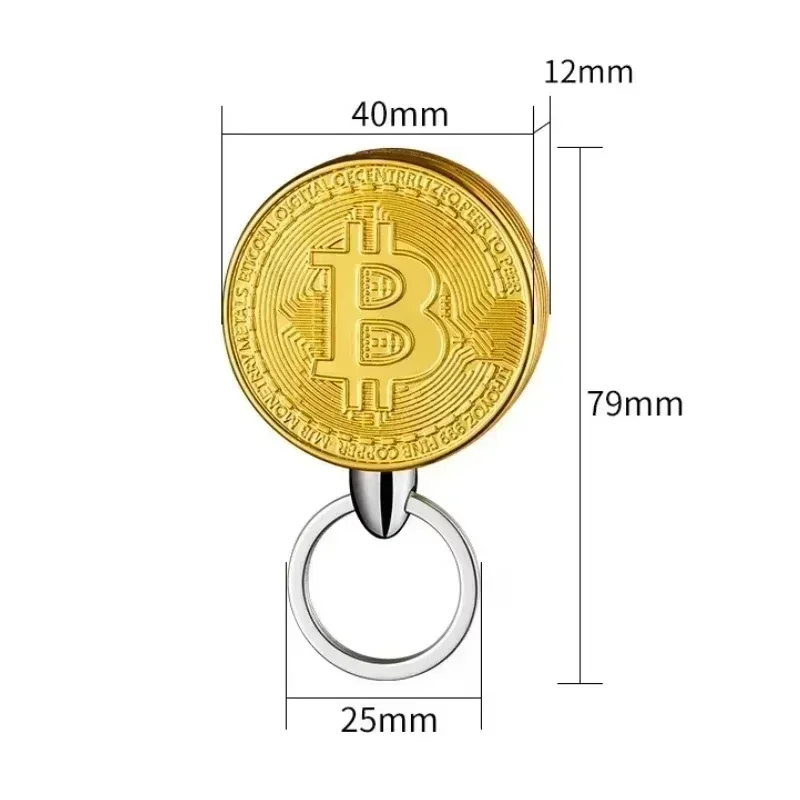 Bitcoin Torch Lighter Virtual Commemorative Coin Pendant Lighter Refillable Butane Gas Lighter Portable Cigarette Accessory Tool