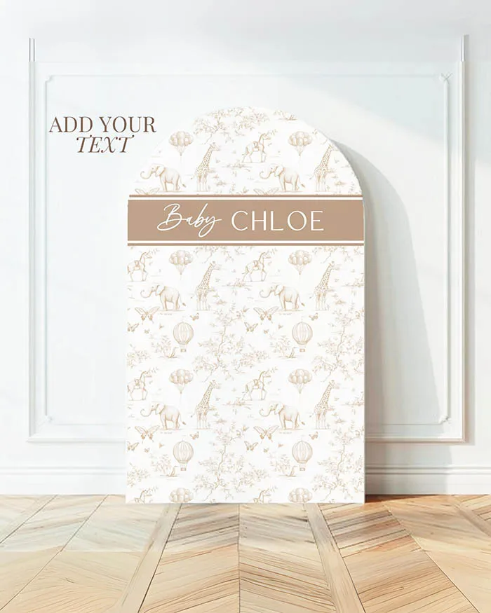 

Mehofond на заказ, 2-сторонний бежевый туаль, сафари, животные, детский день рождения, чехлы для детского душа, арка Chiara, фон для декора, фон