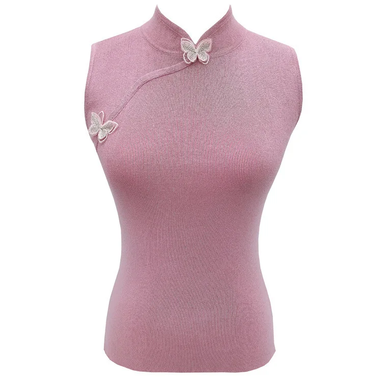 6652 النمط الوطني لطيف خارج الكتف شيونغسام طوق القوس الخصر التخسيس سبليت الداخلية سترة علوية للنساء #5