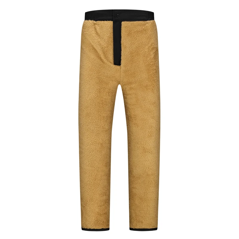 Men's Winter Fleece-Lined Cotton Pants Thickened Padded Straight-Leg Warm Cold-Proof Casual Trousers for Dad