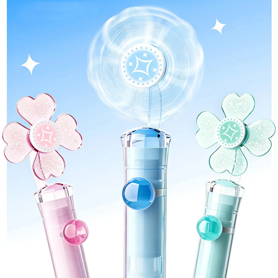 Rotating Clover Decompression Neutral Pen, 0.5mm ST Pen Tip, Push to Press Black Ink, Cute Rotating Flower Rotating Pen,