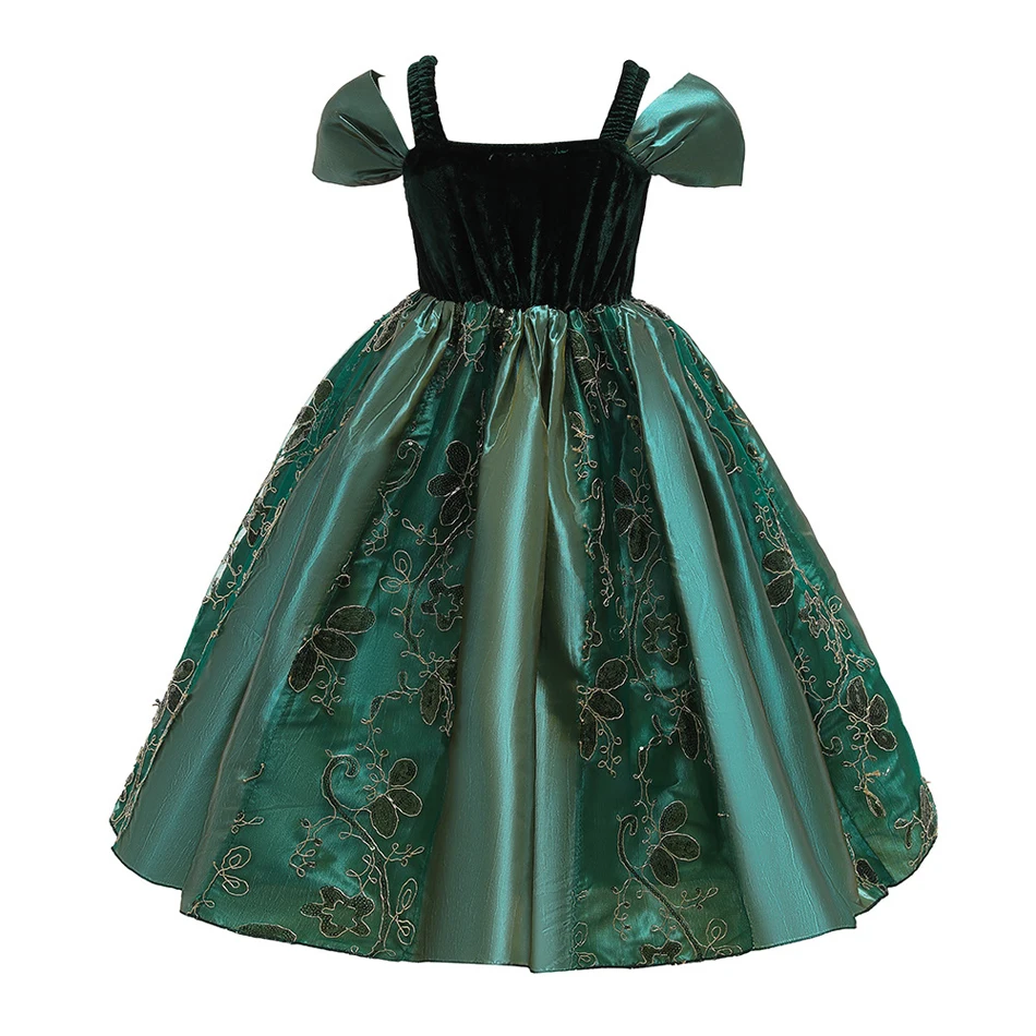 Anna Princess Cosplay Dress for Kids, Elegante vestido de baile, Traje elegante para meninas, Vestido de baile para o Natal, Aniversário, Carnaval, Festa de Halloween