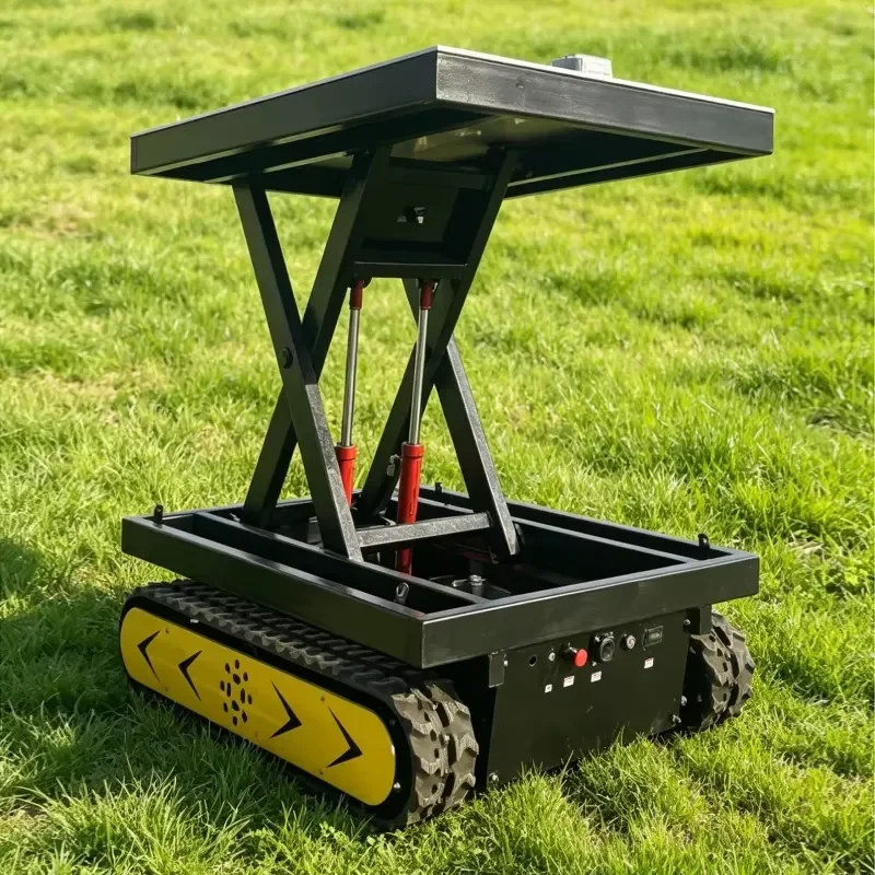 Tracked Electric Scissor Lift for Landscaping Pruning Off-Road Aerial Work Platform-1T Capacity 1000mm Lift New Construction