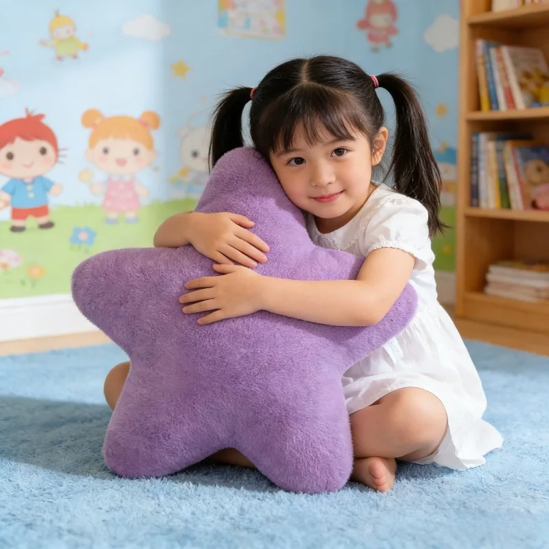 Star Plush Pillow  Ultra Soft Cream & Pink Stuffed Toy for Sleeping Cute  Decor for Girls' Room