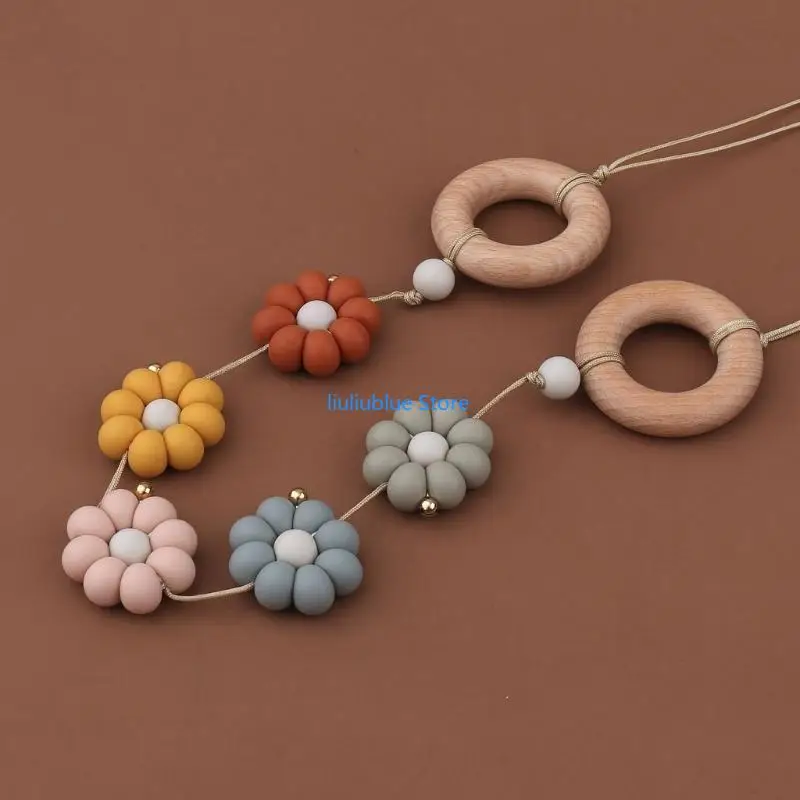 1 قطعة طفل للعب الصالة الرياضية الإطار عربة معلقة المعلقات حلقة خشبية عضاضة المولي 62CF