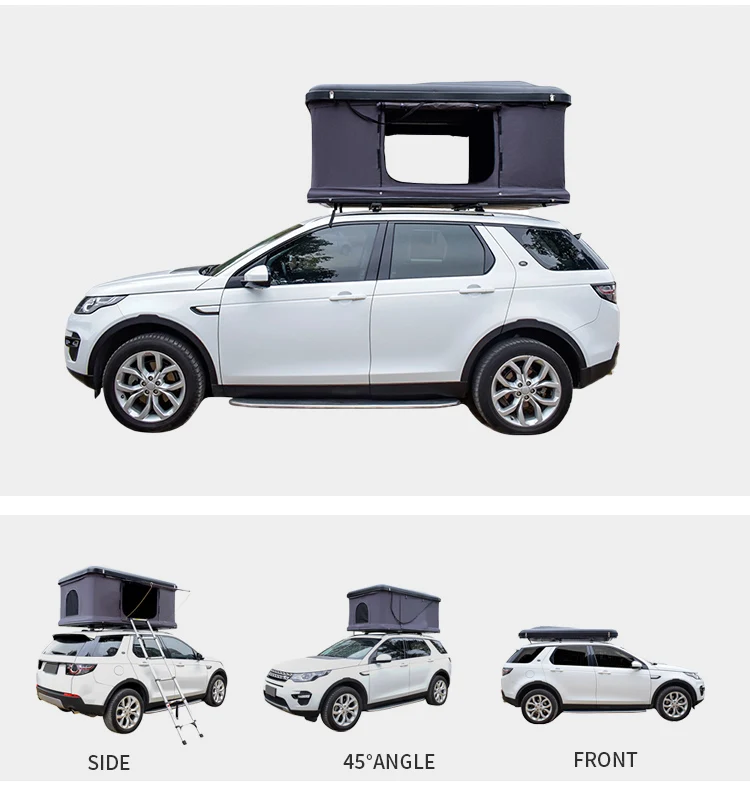 Outdoor camping 4wd foldable hard shell vehicle convertible roof tent box hardtop aluminum roof tent