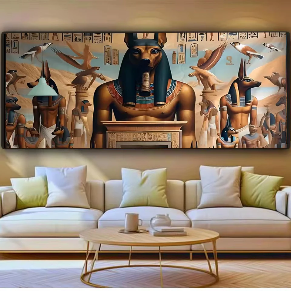 Ancient Egypt Mythology Anubis DIY Diamond Painting Large Size Pharaoh Gods Full Round Diamond Moasic Embroidery For Home Decor