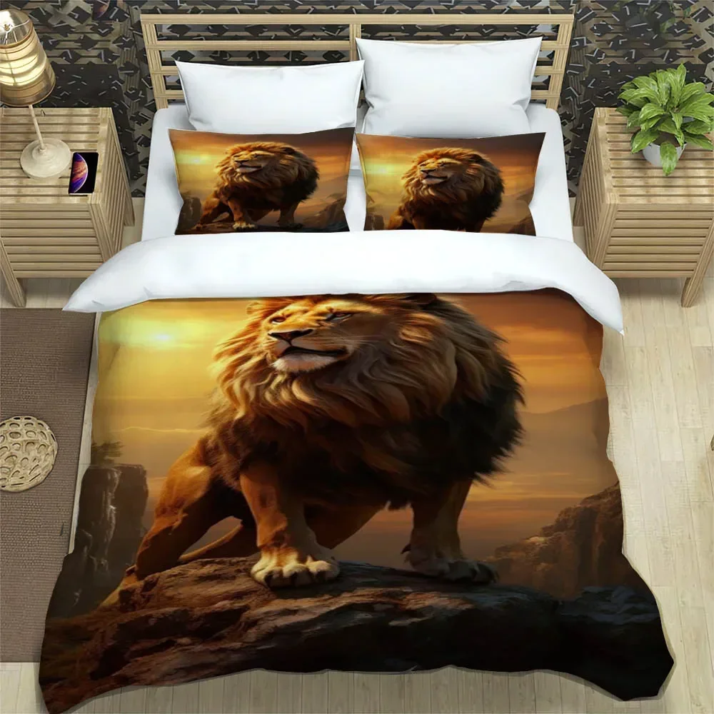 

3D lion printed Bedding Sets exquisite bed supplies set duvet cover bed comforter set bedding set luxury birthday gift