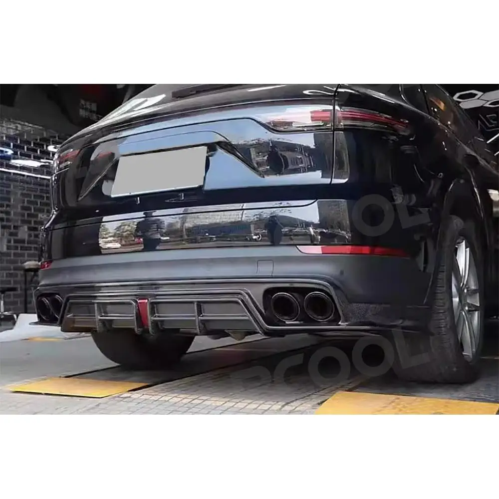

JMCARCOOL Carbon Fiber Auto Bumper Extension Guard Accessories Rear Lip Diffuser Spoiler Led Light for Porsche Cayenne 2022+