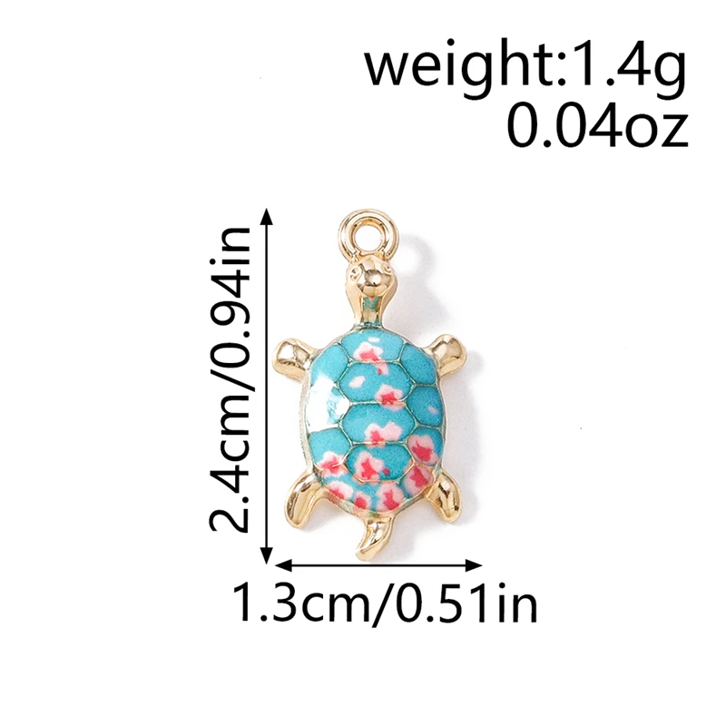 10 Stück Cartoon-Legierungs-Tieranhänger (Schildkröte, Krabbe) für die Herstellung von Halsketten, Ohrringen, Armbändern, DIY-Bastelarbeiten und Schmuckzubehör – Detail 8