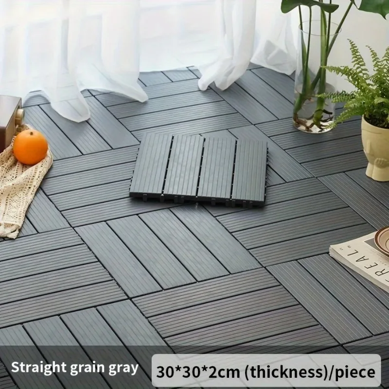 10 Pieces of Wood Plastic Flooring Splicing Durable and Easy To CleanWaterproof Balcony Outdoor Balcony Flooring Kit