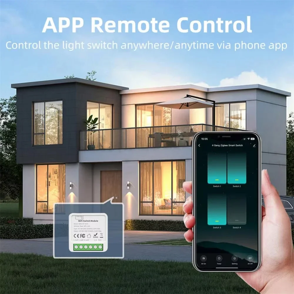 Tuya ZigBee/WiFi وحدة تبديل ذكية 16A/20A مراقبة الطاقة قواطع مرحل صغيرة أتمتة المنزل الذكي يعمل مع Alexa Google