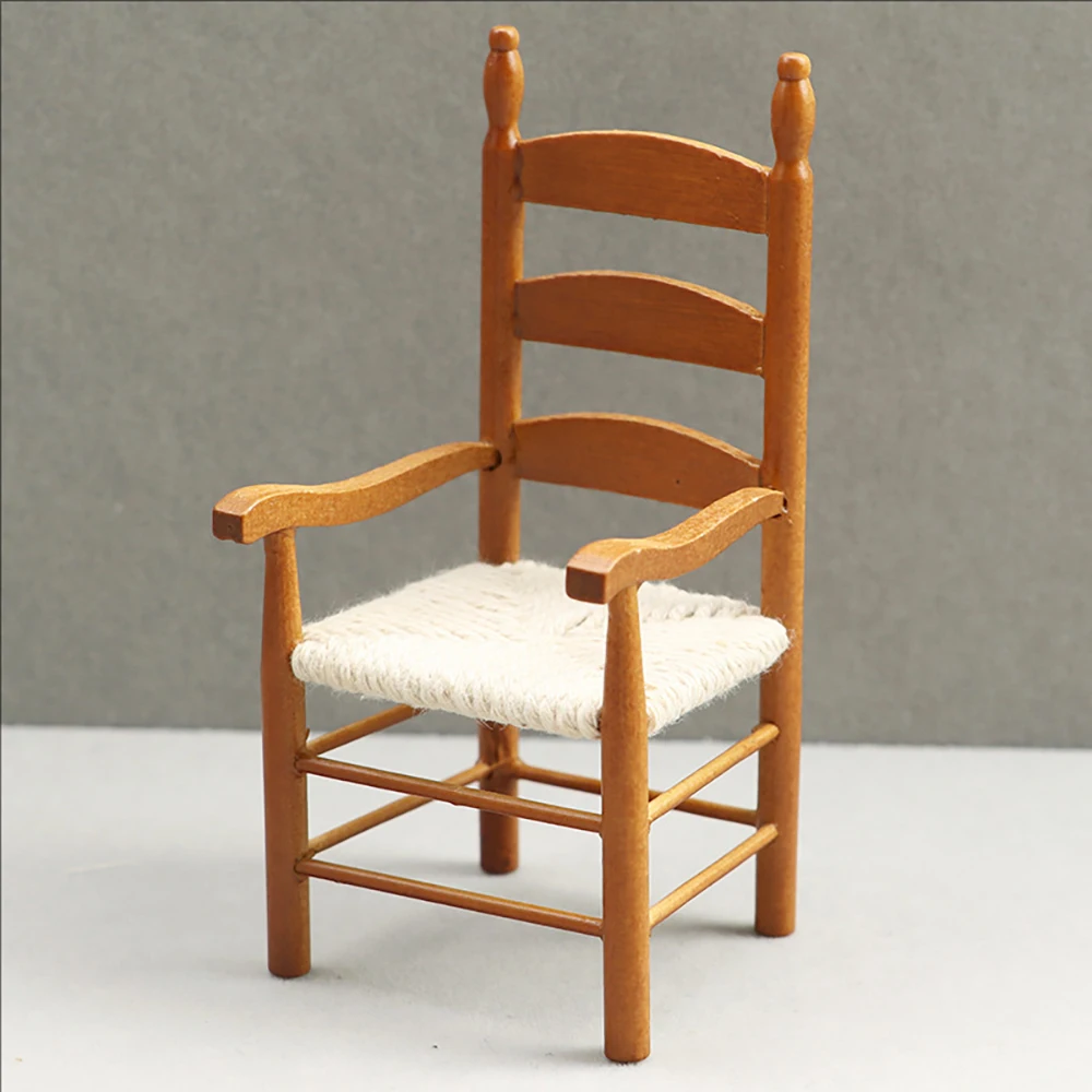 1/12 Dollhouse Miniature Accessories Mini Cotton Thread Chair Simulation Armchair Model Toys for Doll House Decoration