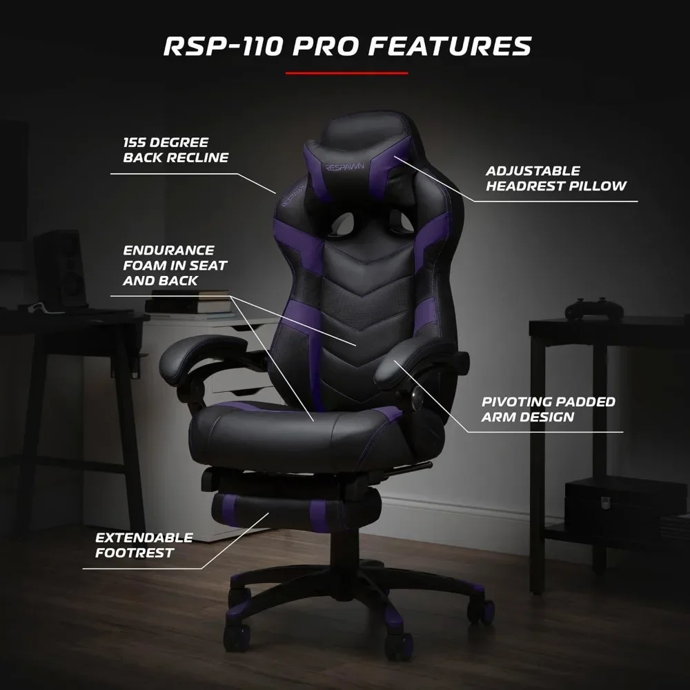 XMERgonomic Racing Style Gaming Chair, Costas altas, PC, Mesa do computador, Cadeira de escritório, Tensão Inclinada Ajustável e Bloqueio Angular