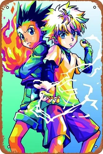 Gon and Killua Enterprise cartoon poster Metal TIN Sign for Wall Decor Art Gift