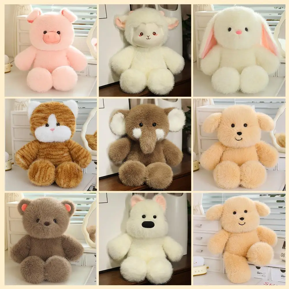 8 Styles de jouets en peluche pour enfants, mignon petit ours éléphant antibactérien, poupée d'anniversaire pour fille, cadeau 7A, jouet doux en peluche pour enfants I7L8