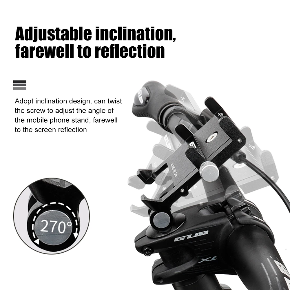 GUB Bicycle Stem CellPhone Mount Aluminum Alloy Bicycle Stem Mount Bracket Adjustable Centered Installation Cycling Equipment