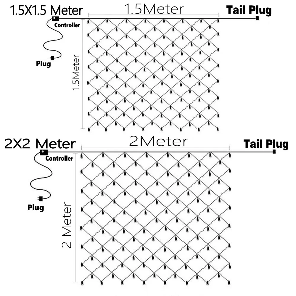 LED String Lamp US 110V EU 220V Christmas Fairy Curtain Garland Outdoor Waterproof Party Garden Wedding Decor Net Mesh Led Light