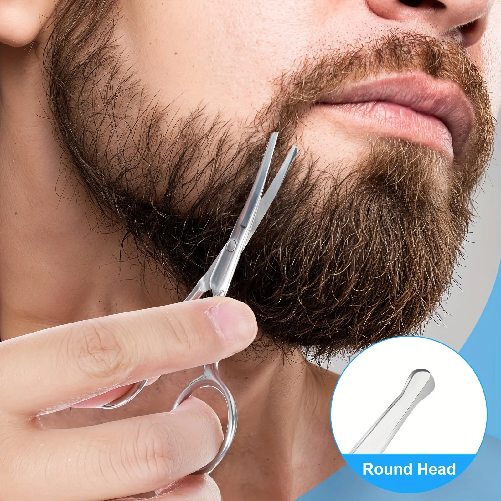 Edelstahl Augenbrauen-, Wimpern- und Nasenhaar-Schere, Make-up-Tool, Nagelschere, Maniküre-Nagelhautentferner, Trimmer – Detail 8