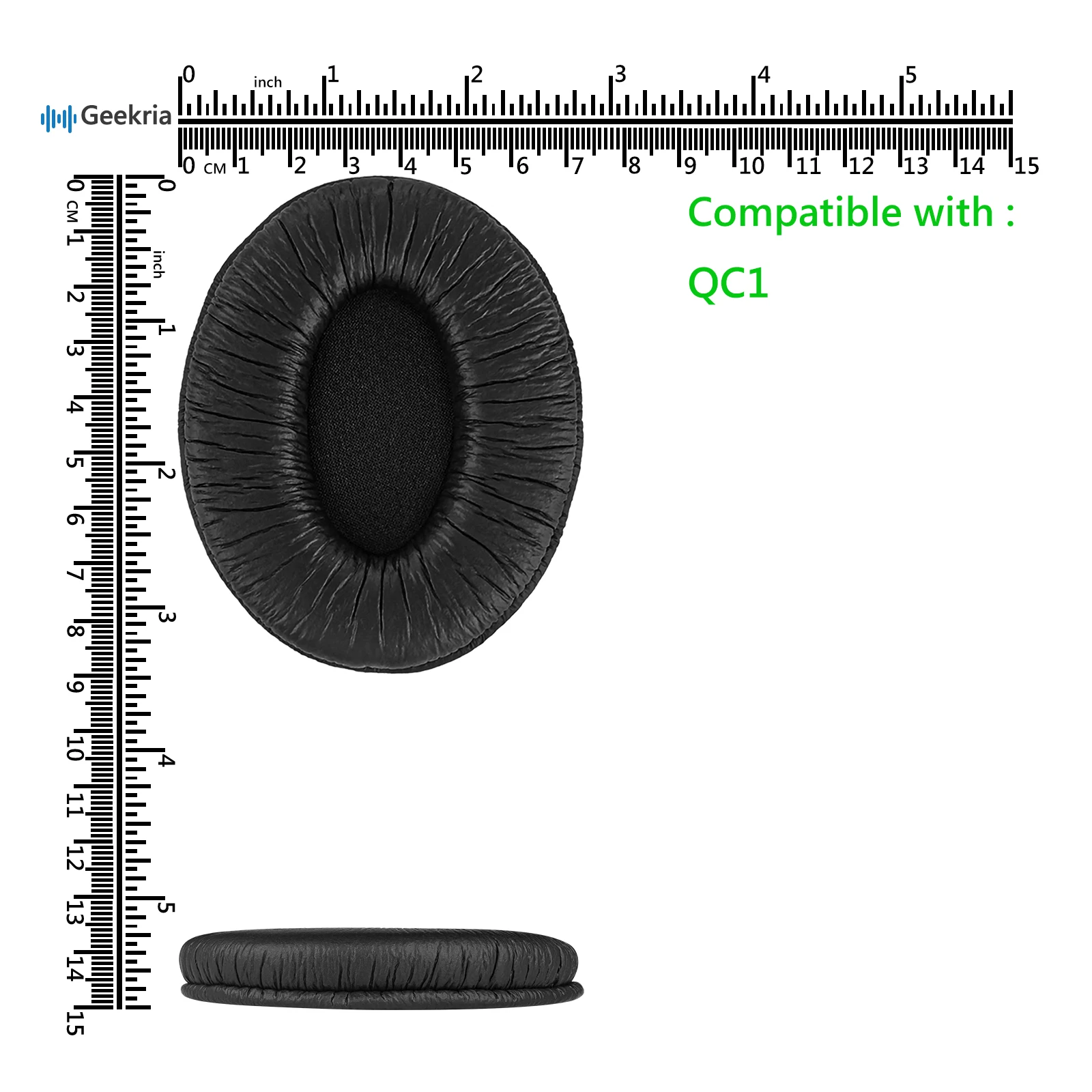 Geekria-almohadillas de repuesto para auriculares Bose QuietComfort QC1, almohadillas de cuero para los oídos, almohadillas de espuma