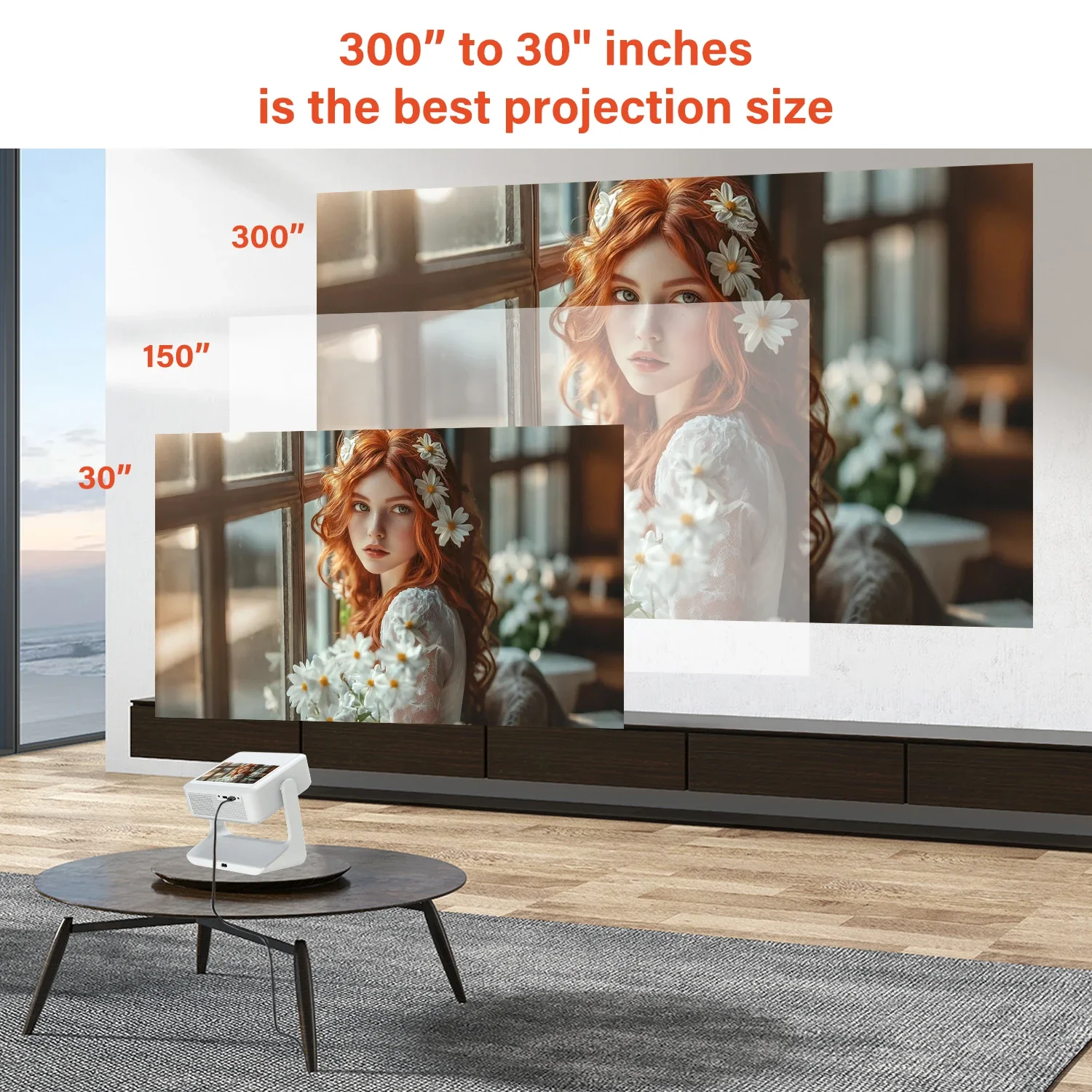 Projector 4K Android Smart System WiFi Bluetooth HDMI USB Netflix YouTube with Ample Storage Space