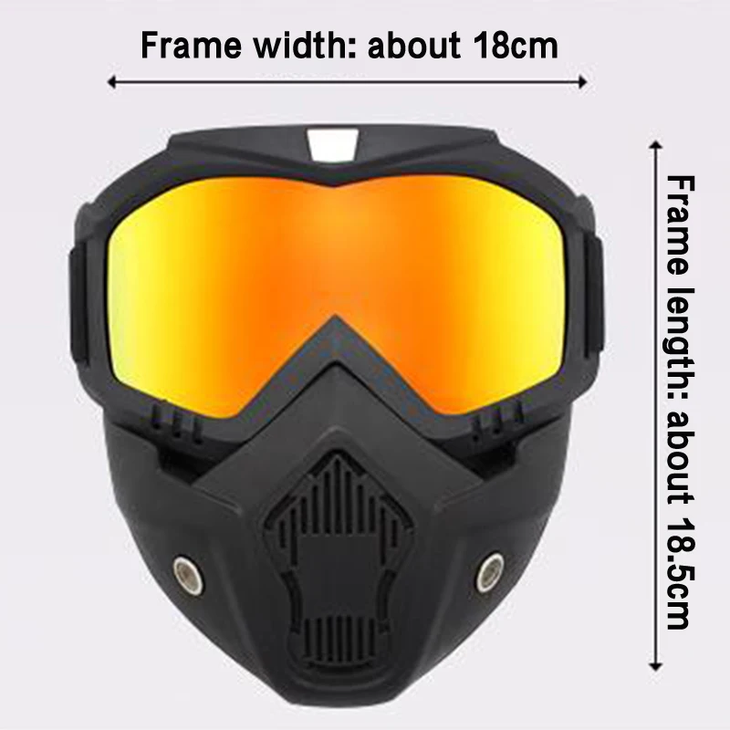 Mortorcycle Face Mask High-definition Goggles With Mouth Filter For Open Face Helmet Motocross Eye Face Protector 1PC