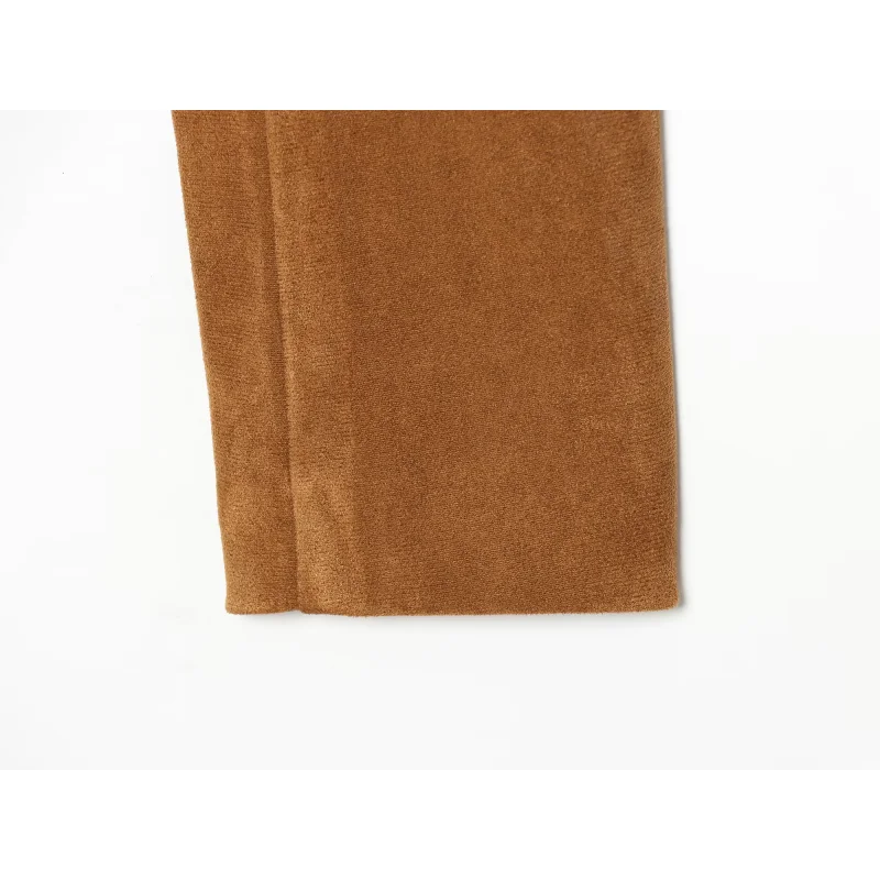 2026 Neue Damen Kunstwildleder Kurze Jacke Einreihig Langarm Epauletten Tasche Schmal Geschnitten Unregelmäßiger Saum Vintage Militärstil – Detail 11