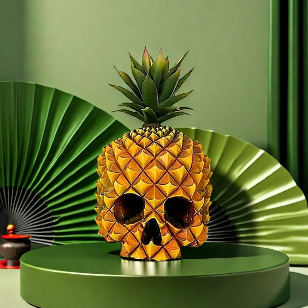 New creative Halloween Pineapple Skull resin crafts outdoor courtyard decoration