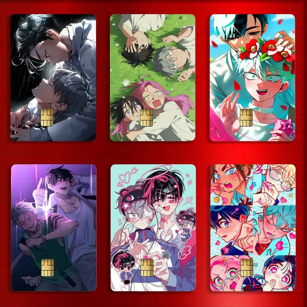 A-Alien Stage Anime Card Stickers For Debit Bank Credit Cards Metro Bus Pass Sticker Decoration Cover 4PCS Card Skin