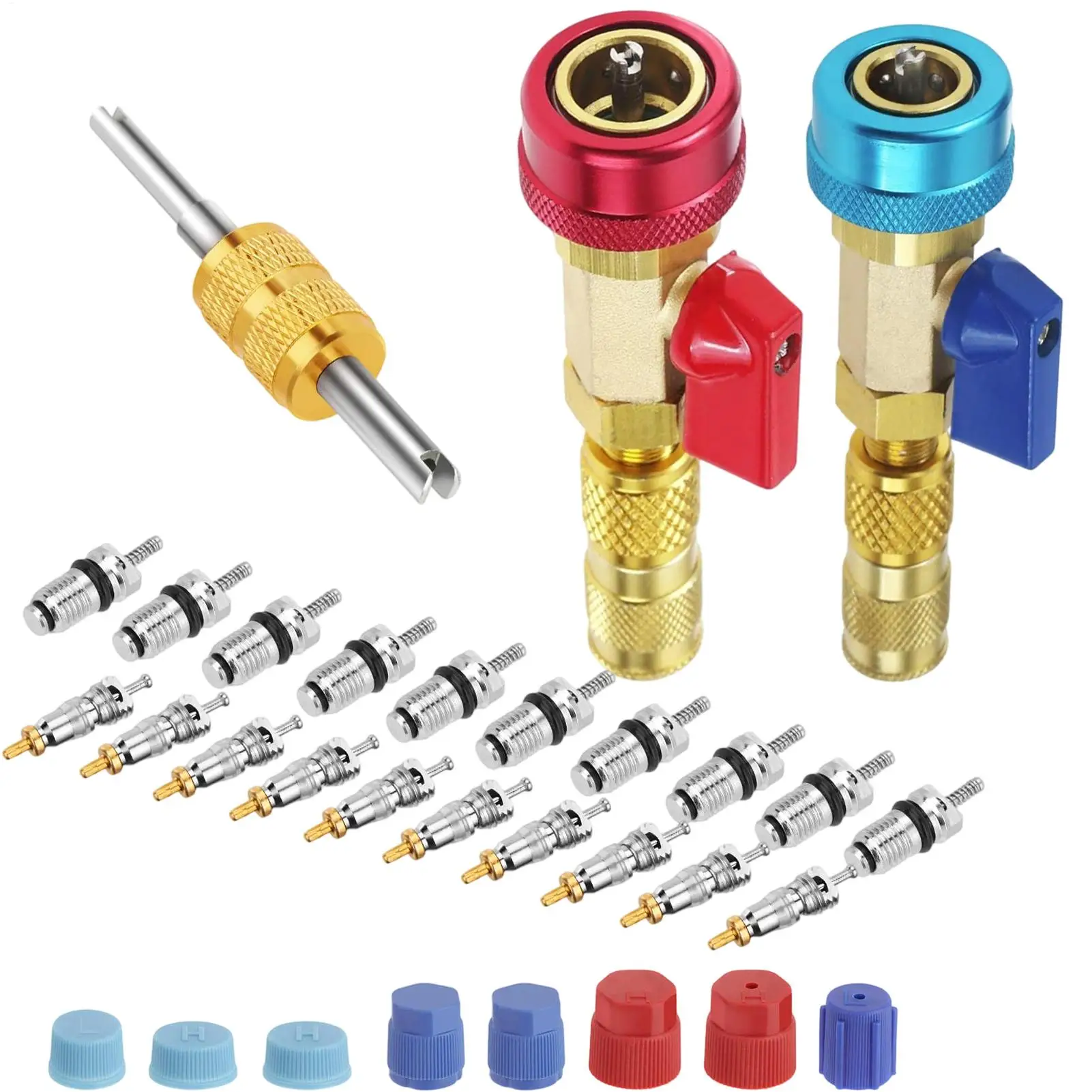 

Valve Core Removal Tool Hvac High Low Pressure A/C Valve Core Removal Tool Quick Ergonomic Kit Repair Replacement Accessories