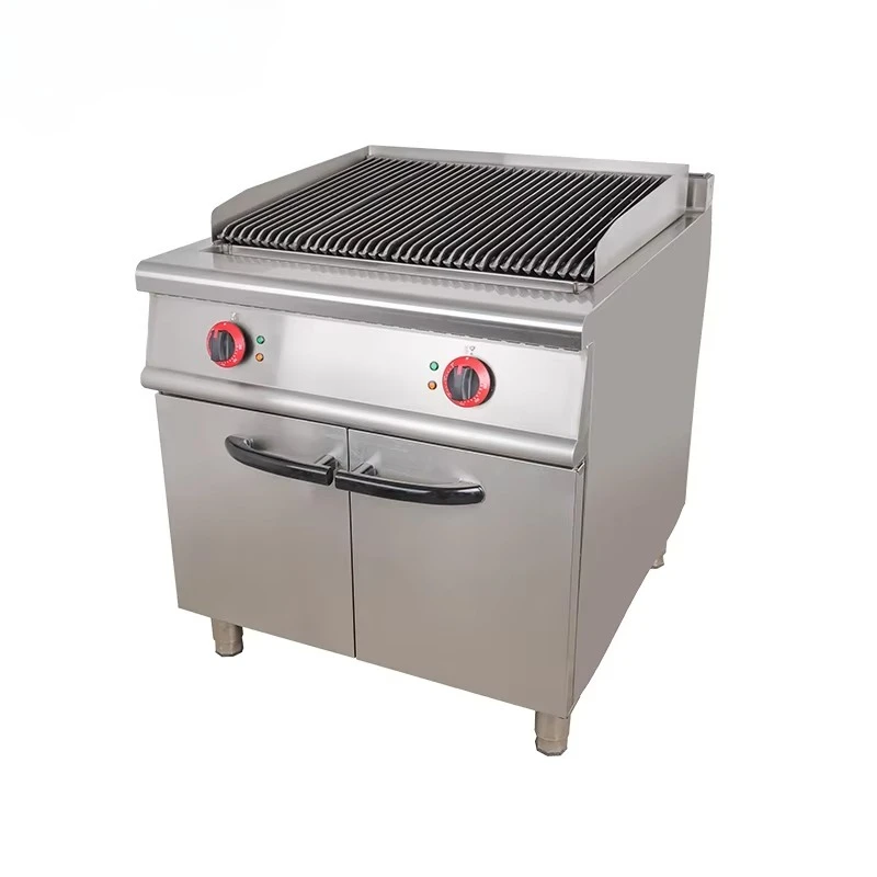 Grooved Griddle Stove Charcoal Barbecue Grills Stainless Steel BBQ Grill