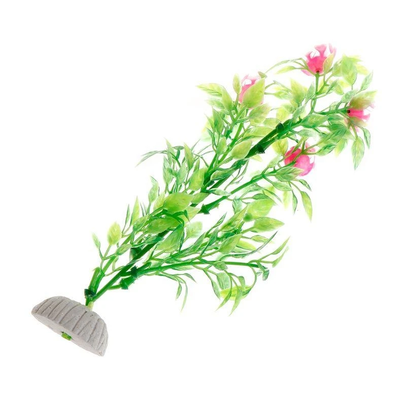 نبات مائي أخضر صناعي لحوض السمك، ديكور حوض السمك الصغير ذو جودة عالية #3