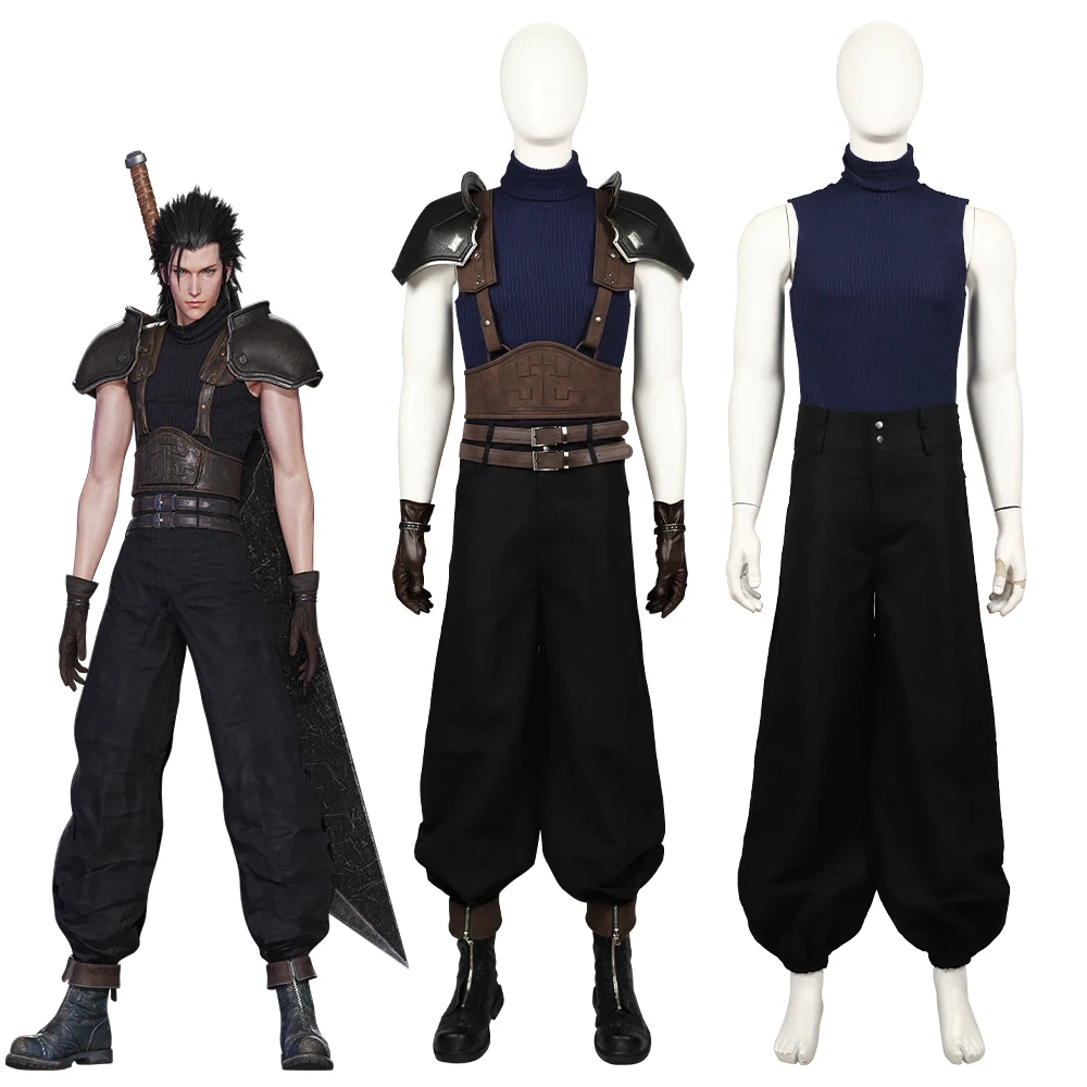 Zack Fair Cosplay Final Fantasy Game Costume Adult Men Combat Uniform Suit Halloween Carnival Party FF7 Disguise Warrior Outfits