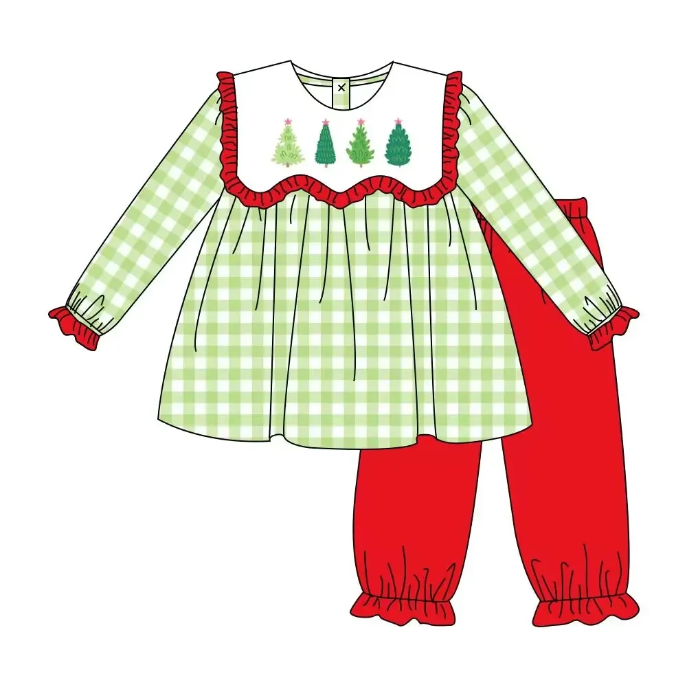 Children Boutique Clothes Christmas Outfits Winter Baby Smock Boys Girls Clothing Set For Kids Baby Rompers