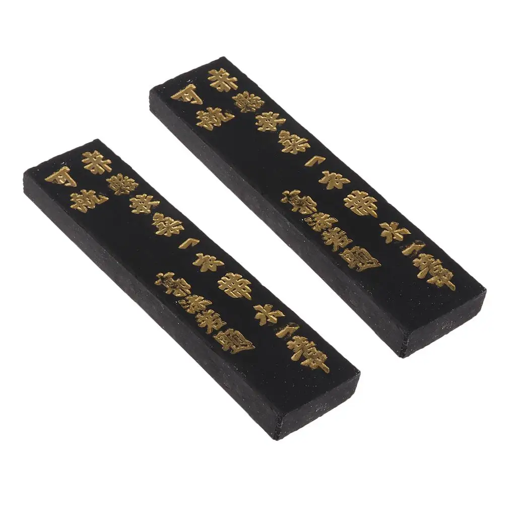 2 Stick Asia Old Carved Pattern Solid Calligraphy Kids Gift Multicolor