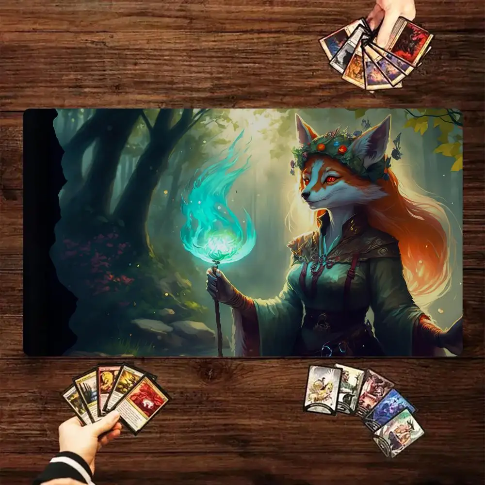 

Коврик для мыши Wise Vixen, игровой коврик для карт, большой компьютерный офисный коврик для мыши XXL, противоскользящий коврик для MTG DTCG CCG RPG, торговые карты, настольные коврики