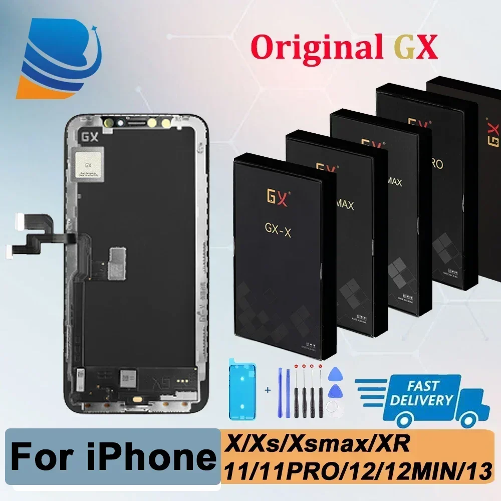 2024 New GX Screen For iPhone X Xsmax XR 11 12Pro 13 Pro Max 14 Plus LCD Screen Digitizer Assembly Replacement Support True Tone