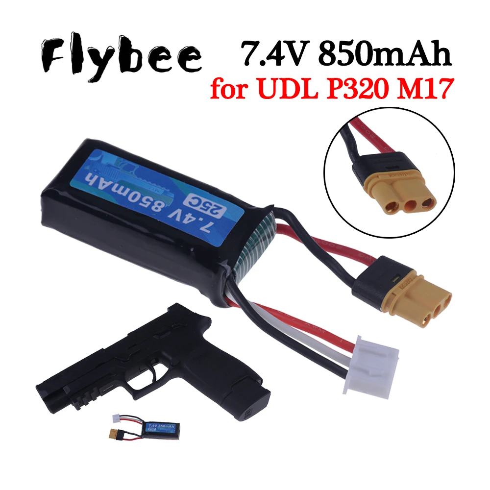 M17 Toys Pistol Battery 2S 7.4V 850mAh 25C Lithium Battery For UDL P320 M17 Simulation Model Toy Gun Spare Battery Accessories