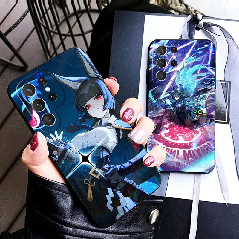 Zenless Zone Zero Hoshimi Miyabi Silicone Phone Case for Samsung Galaxy S24 S26 Ultra S25 Edge S23 Plus S22 + S21 S20 FE 5G Blac