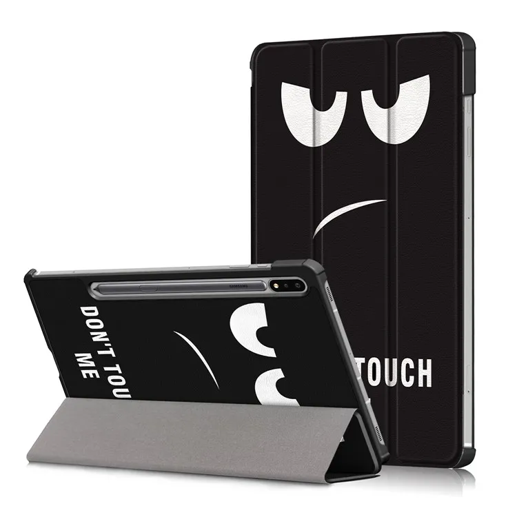 حافظة جلدية ذكية بحامل ثلاثي الطي لهاتف سامسونج جالاكسي تاب S7 T870 T875 / Tab S8 - لا تلمسني